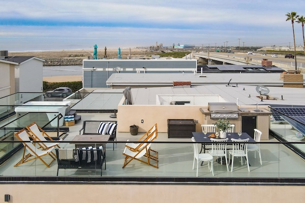 Spacious rooftop.