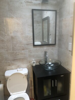 Shower, towels, soap