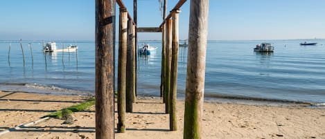 På stranden och strandhanddukar