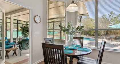 Relax in our cozy 3 BR home with a spacious master suite with soaking tub, large yard, pool, BBQ