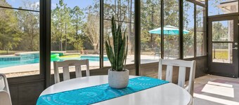 Relax in our cozy 3 BR home with a spacious master suite with soaking tub, large yard, pool, BBQ