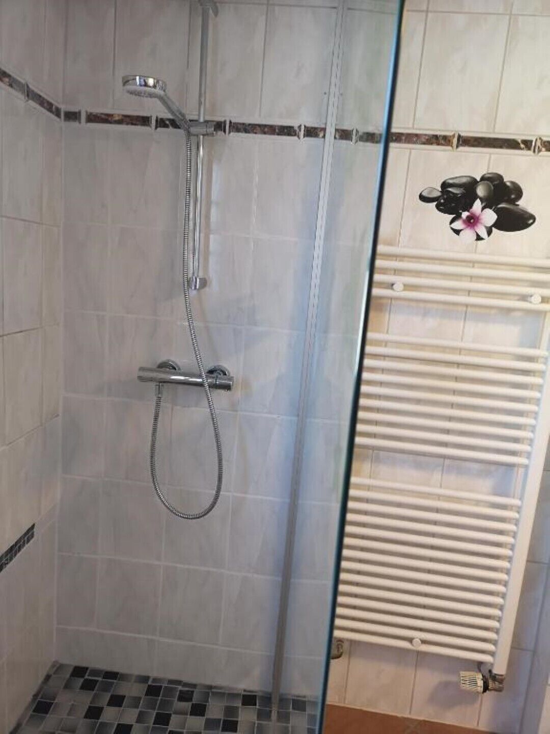 Ducha, secador de pelo y toallas