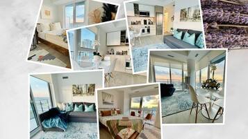 Apartemen Panorama | 2 kamar tidur, seprai katun Mesir, dan seprai premium