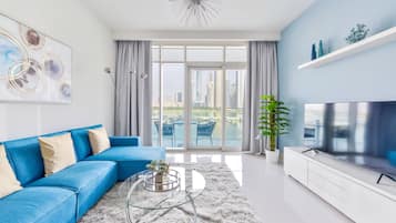 Deluxe 1BR Apartment - Sea view | Area keluarga | Smart TV 50-inci dengan saluran TV kabel dan TV