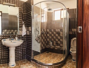 Shower, towels, soap