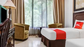 Kamar Twin Deluks | Meja kerja, Wi-Fi gratis, dan seprai linen