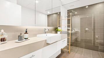 Shower, hair dryer