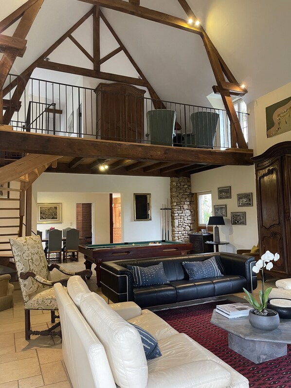 TV connectée, cheminée, jeux vidéo, livres