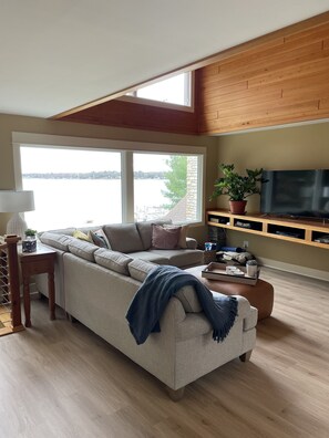 Smart TV, fireplace, DVD player, video library