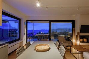 Dining - Greek Zen villa - stunning sea view -top of the hill in Athens Riviera (PWV6+C39 Saronida, Greece)