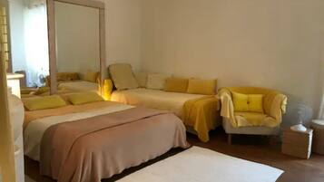 2 chambres, bureau, fer et planche Ă repasser, lit parapluie