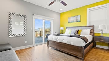 4 slaapkamers, een bureau, een strijkplank/strijkijzer, gratis wifi