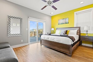 4 slaapkamers, een bureau, een strijkplank/strijkijzer, gratis wifi