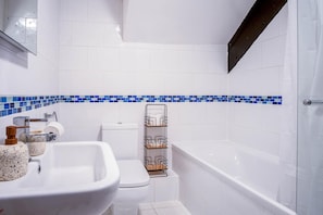 Bathtub, hair dryer