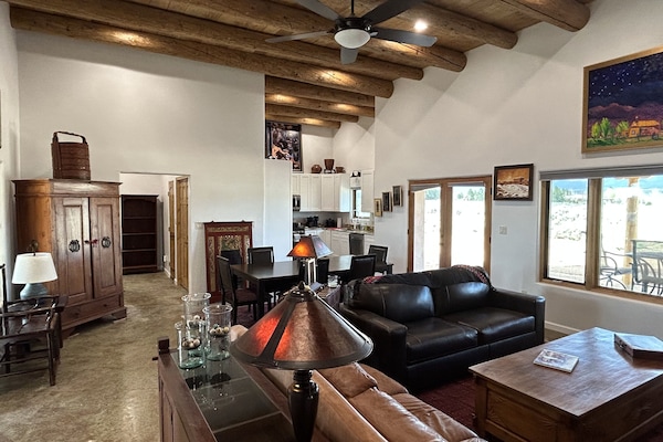 Open plan living with lots of windows to enjoy the views