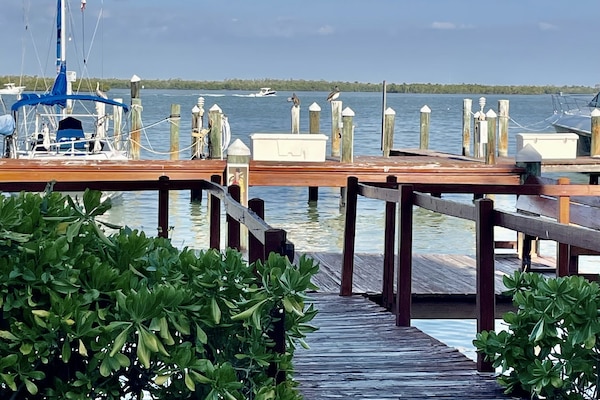 Dock right below our condo that allows fishing