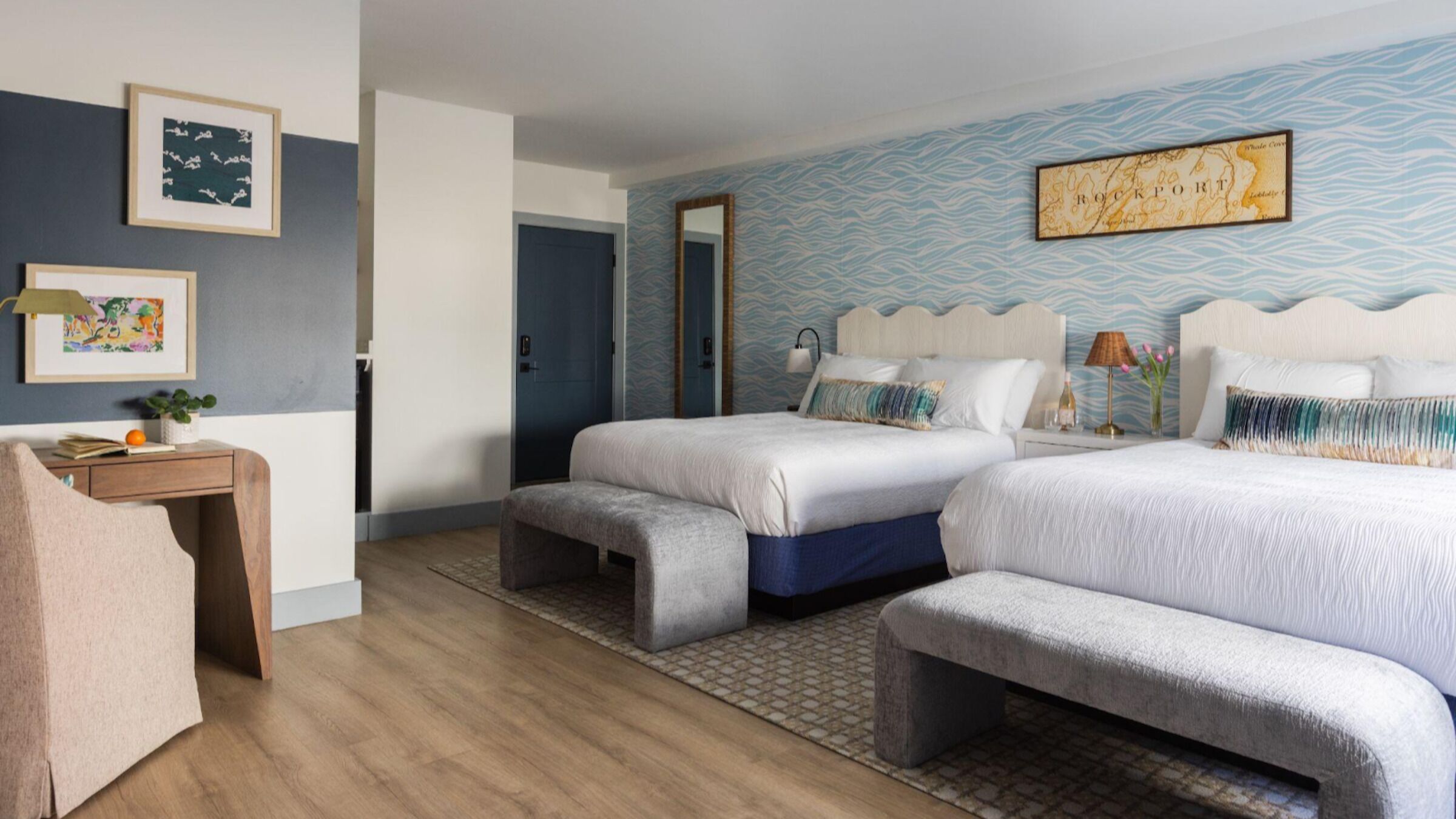 Double Queen | Hypo-allergenic bedding, pillowtop beds, individually decorated