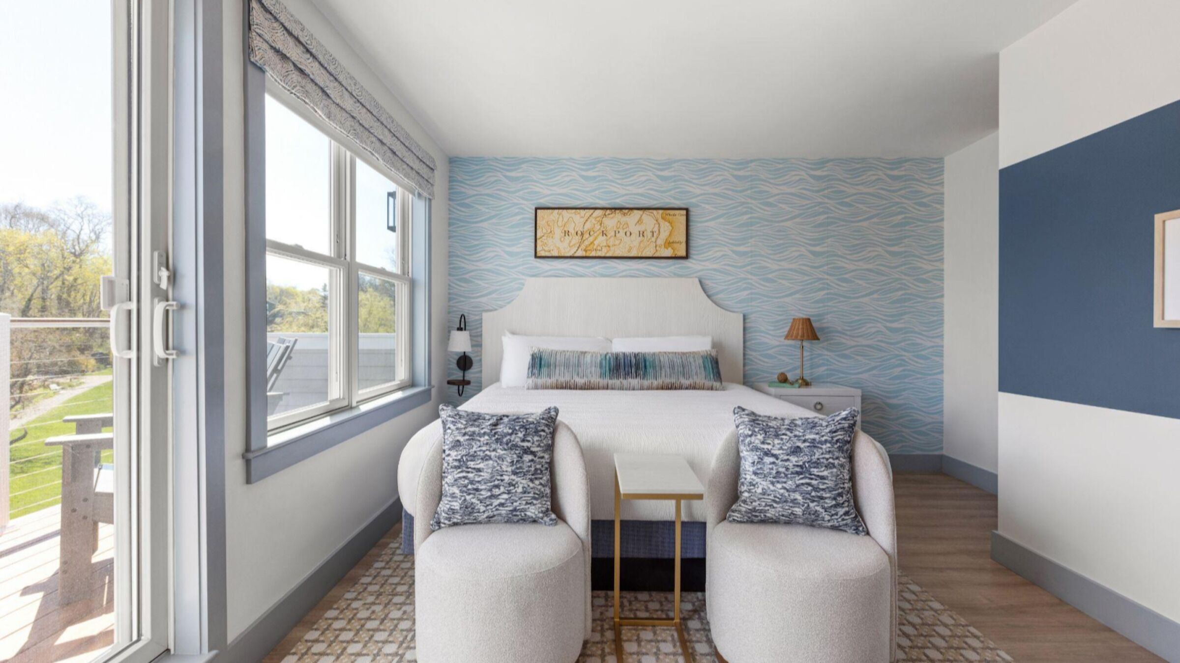 Ocean Glimpse King with Private Deck | Hypo-allergenic bedding, pillowtop beds, individually decorated