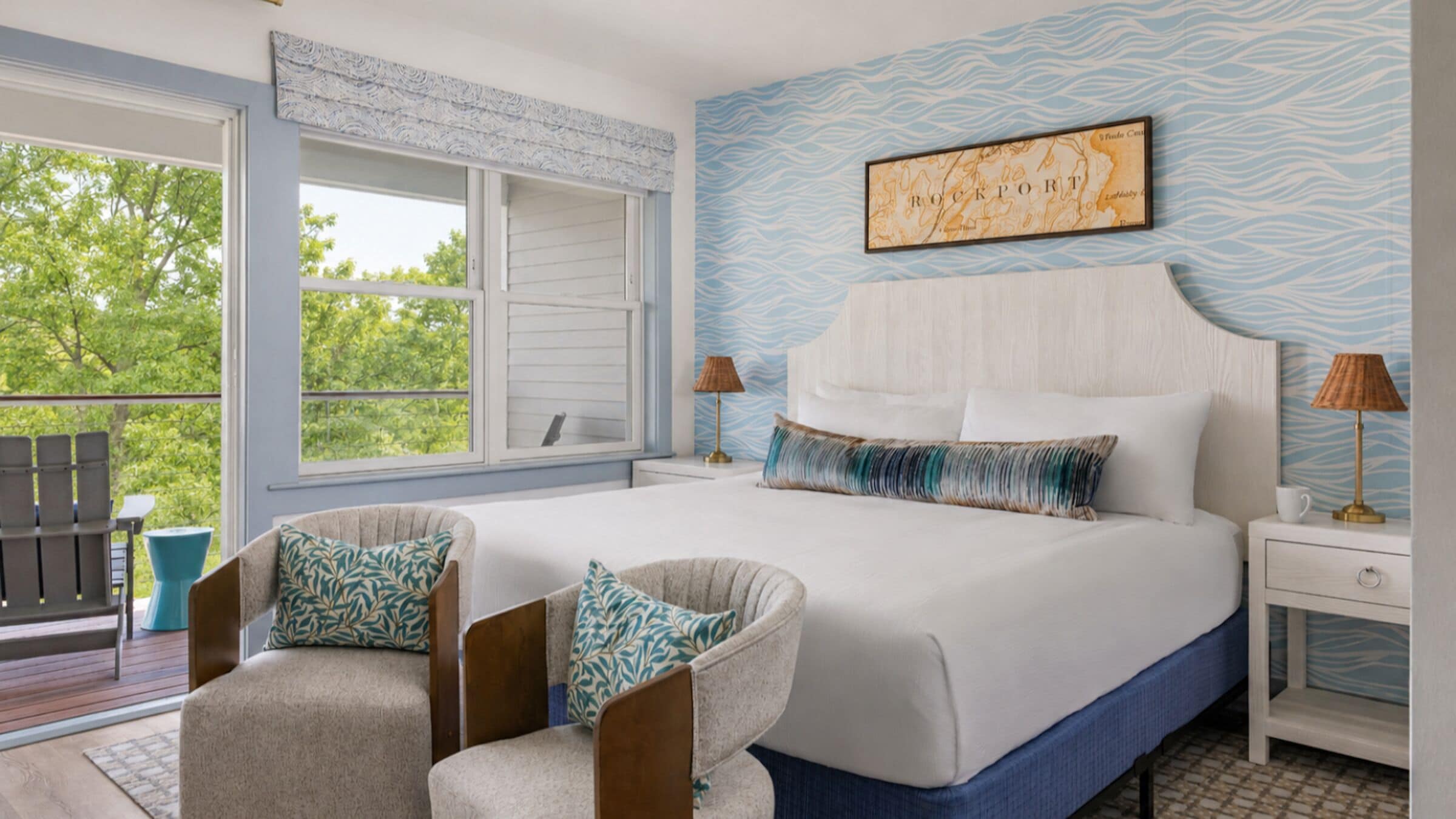 Meadow View King with Private Deck | Hypo-allergenic bedding, pillowtop beds, individually decorated