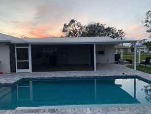 Piscine extérieure, piscine chauffée