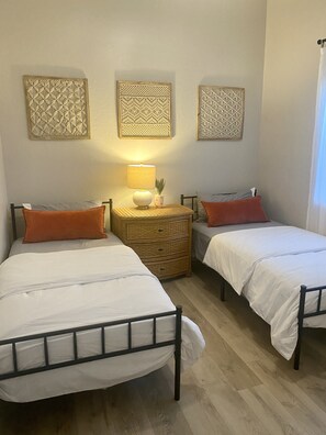 2 bedrooms, travel crib, free WiFi, bed sheets