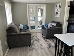 2 bedrooms, travel crib, WiFi, bed sheets