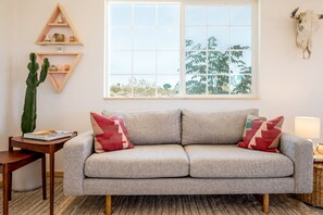 House, 2 Bedrooms | Living area - Flamingo Ranch - Dreamy Desert Design With Hot Tub 2 Bedroom Home by RedAwning (Yucca Valley)