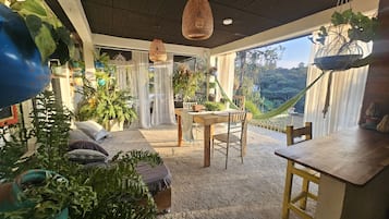 Junior Suite Vista Malla | Living area | Fireplace, heated floors