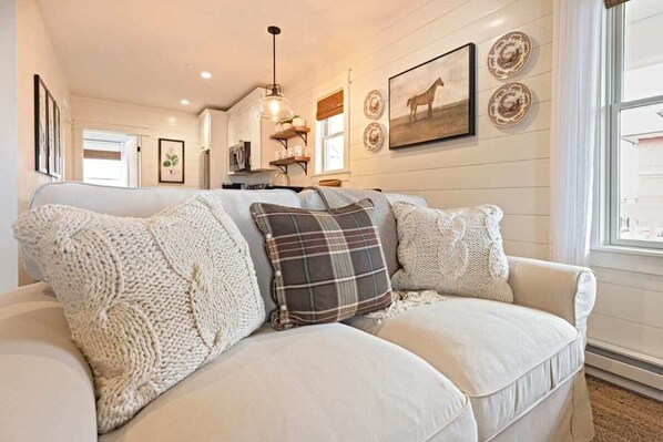 TV, offices - Charming Downtown Farmhouse Apartment #2 (West Dundee)