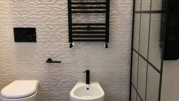 Classic Double Room | Bathroom | Shower, rainfall showerhead, hair dryer, bathrobes