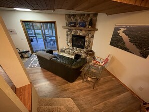 Smart TV, fireplace, video games, stereo