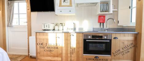 Fridge, dishwasher, electric kettle, toaster