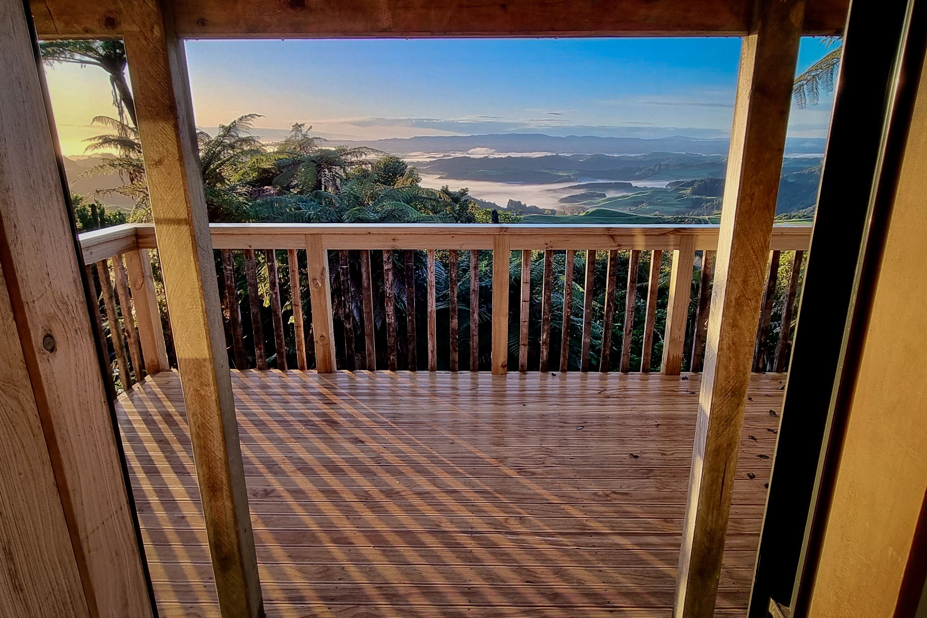 Ferienhaus, Bergblick, zum Garten hin | Blick vom Balkon