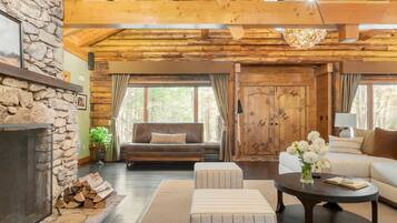 TV, fireplace, foosball