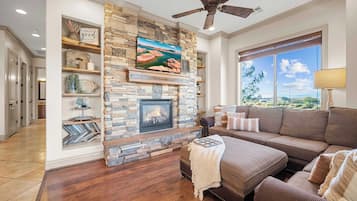 Condo, Multiple Beds, Balcony, Mountain View (Above It All) | Living area | 42-inch flat-screen TV with digital channels, fireplace