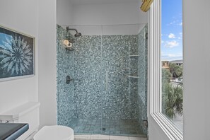 Shower, hair dryer, towels - Luxury Oceanfront- Private Pool, Hot Tub, & Elevator! Can't beat location! (Isle Of Palms)