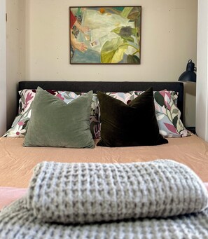 1 bedroom, desk, iron/ironing board, travel cot