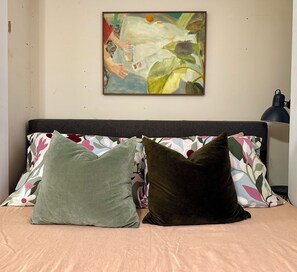 1 bedroom, desk, iron/ironing board, travel cot