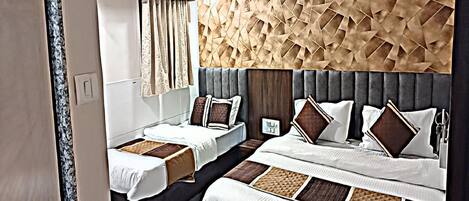 Desk, free WiFi, bed sheets