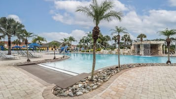 Outdoor pool, pool loungers