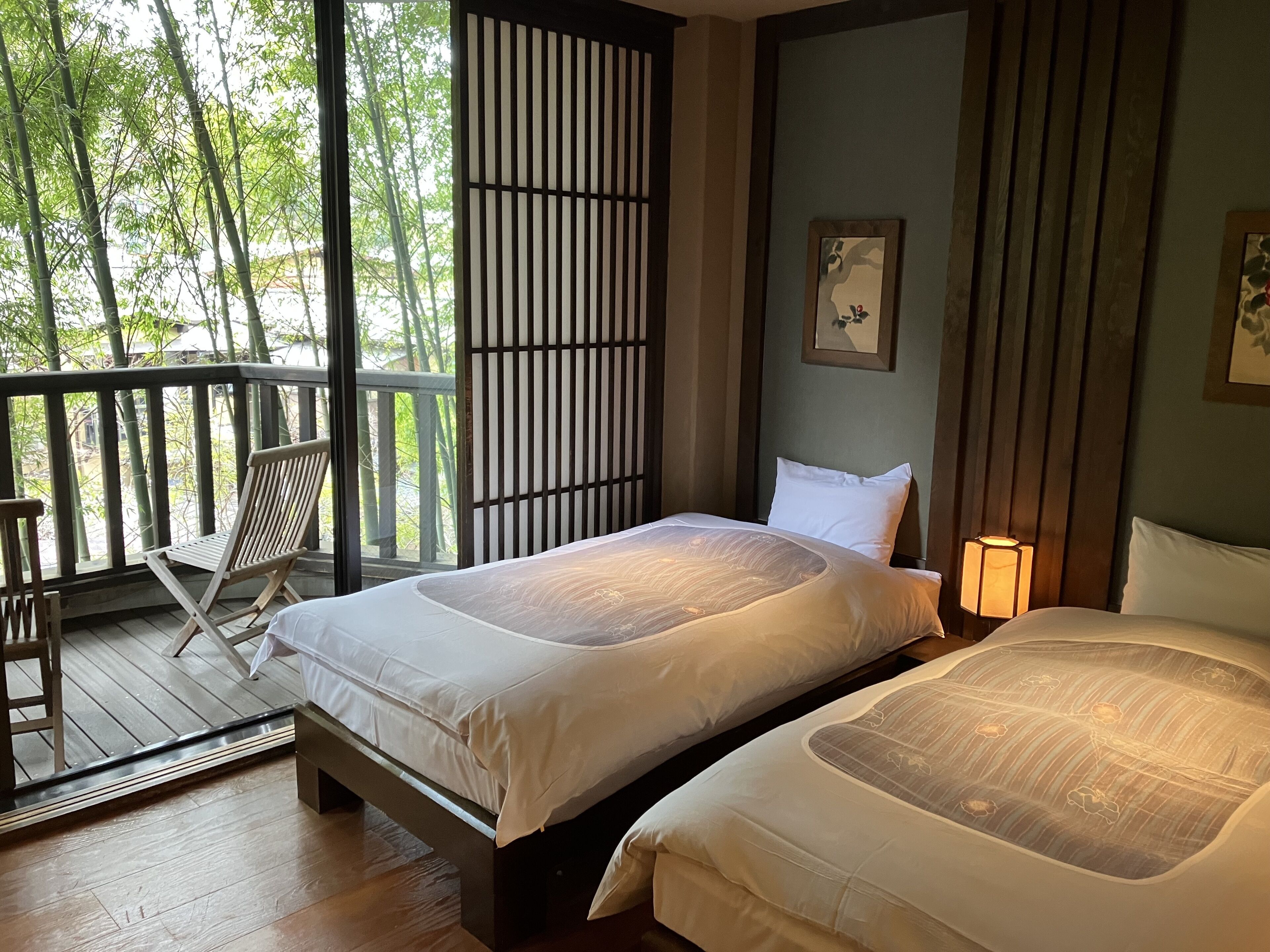 Annex Japanese Western Room "Akari Koji" with River View (14-tatami mats and 2beds), Non Smoking | In-room safe, free WiFi, bed sheets