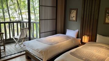 Annex Japanese Western Room "Akari Koji" with River View (14-tatami mats and 2beds), Non Smoking | In-room safe, free WiFi, bed sheets
