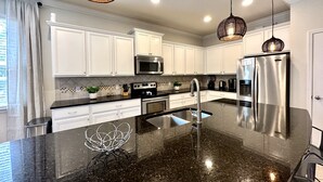 House, Multiple Beds, Pool Access, Garden View | Private kitchen | Coffee/tea maker, fridge, microwave, oven - Timeless Memories at Windsor Westside (Kissimmee)