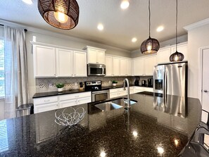 House, Multiple Beds, Pool Access, Garden View | Private kitchen