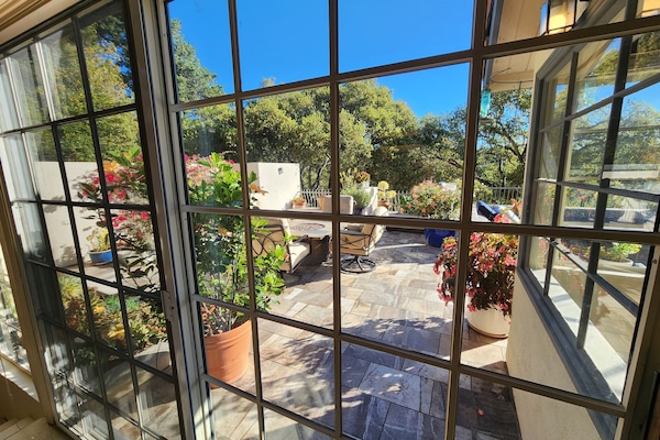 view of deck from family room