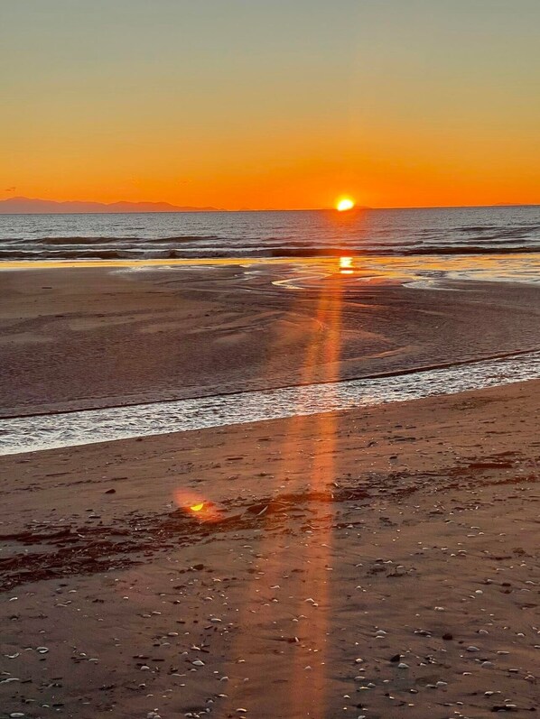 Sun-loungers, beach towels