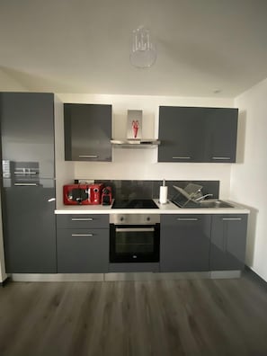Fridge, microwave, oven, stovetop - Apartment Alsace Haut-Rhin (Pulversheim)