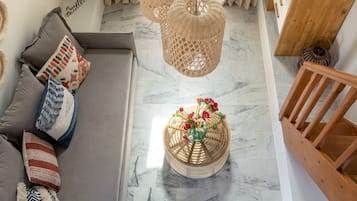 Quarto casal, várias camas, vista para o mar, no mezanino (09) | Roupas de cama premium, cofres nos quartos