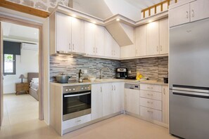 Fridge, oven, stovetop, dishwasher