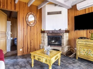 Télévision, cheminée